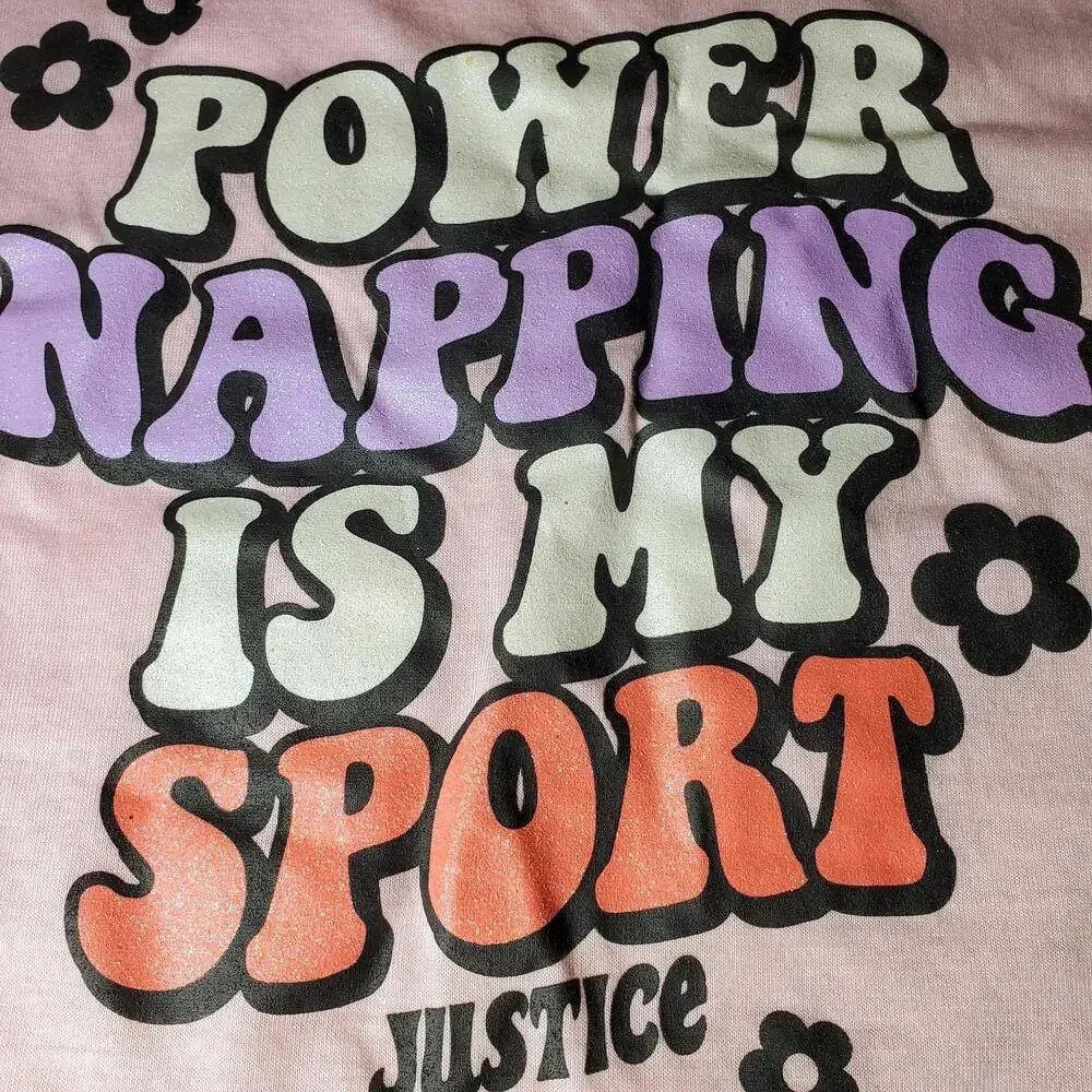 Justice Girls Pink Short Sleeve Sparkly Top Size 12/14 Large